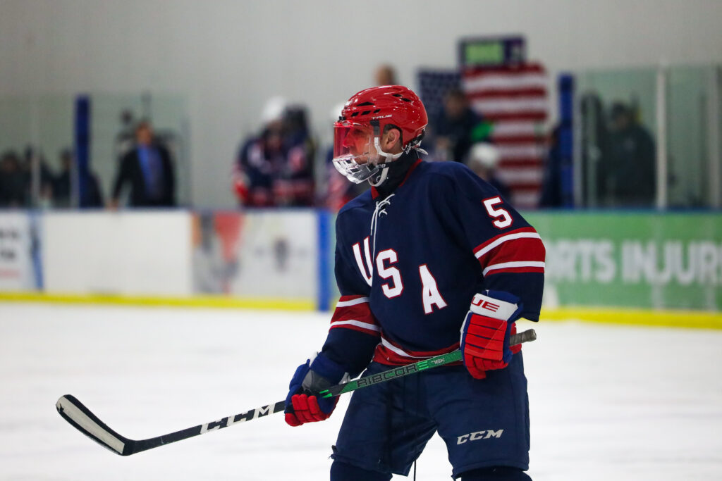 a USA athlete at the Blind Hockey Classic at the Turnstone Center
